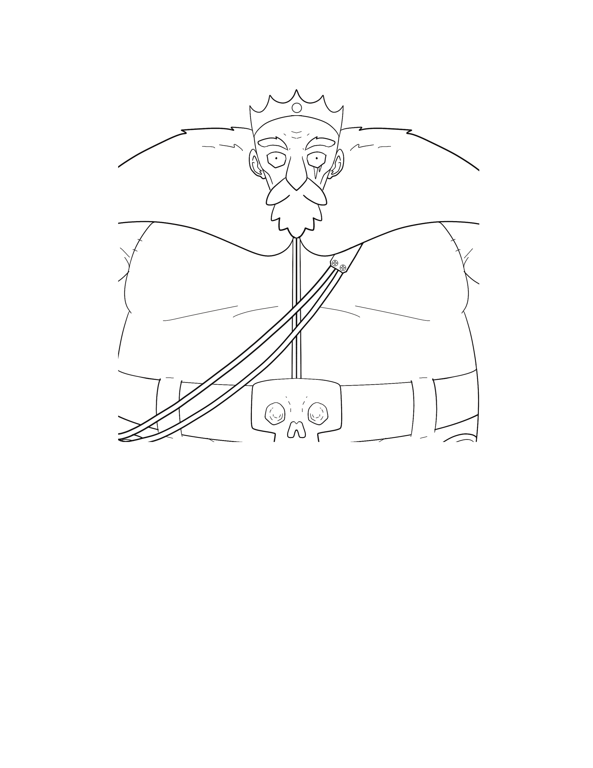 Line art stage of the digital rendering process